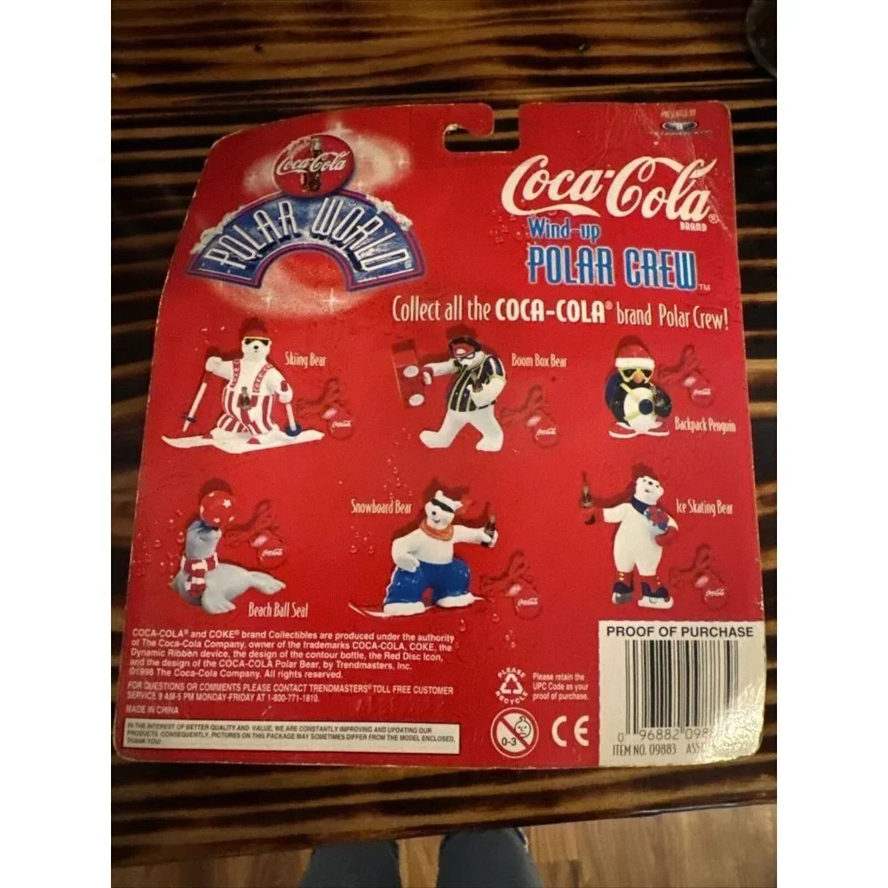 Coca-Cola Wind-Up Polar Crew Boom‎ Box Bear Mix & Match Play Set Vintage New